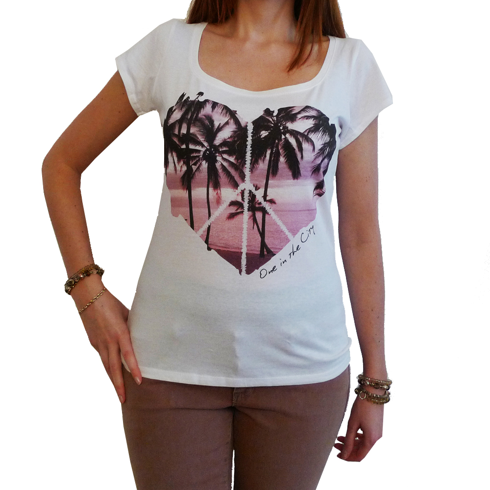 Palm Heart :women's T-shirt Short-sleeve Top Celebrity One In The City 7015271